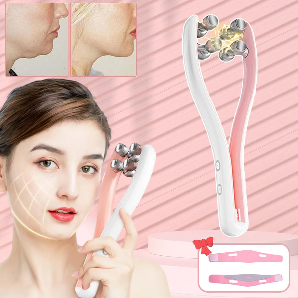 EMS Face Massager Roller Y Shape Face Lifting Device